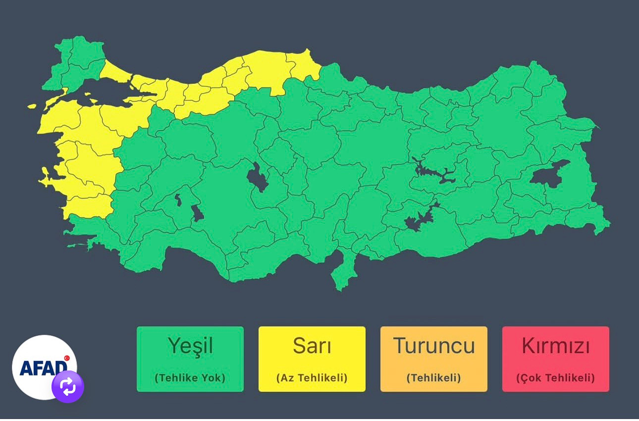 📢 Meteoroloji’den Kuvvetli Yağış Uyarısı